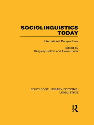 cover image of Sociolinguistics Today (RLE Linguistics C
